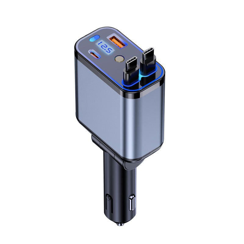 120W Retractable Cable Car Charger with Digital Display